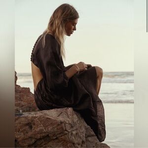 Dissh Impala Brown Open Back Midi Dress